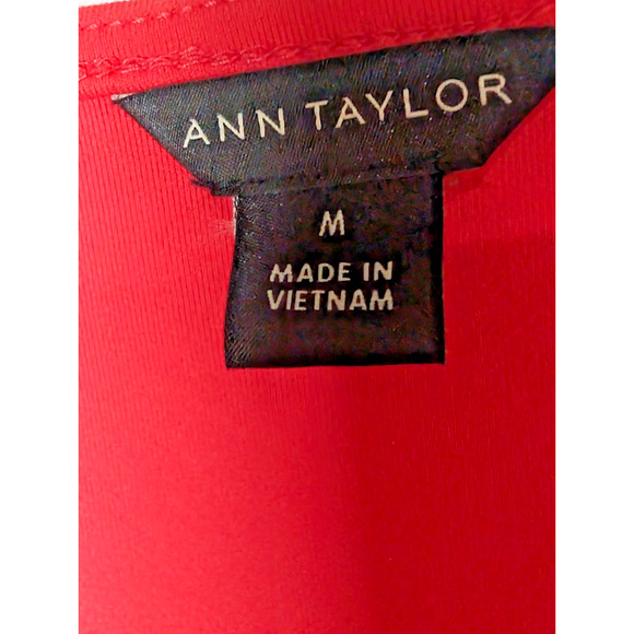 Ann Taylor Tank Top Sleeveless Shirt Faux Wrap Red Shell Blouse Women's Size Med - Picture 4 of 11